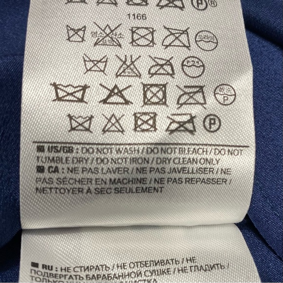 NWT Banana Republic Navy Blue Silk Button-Up Long Sleeve Top Size L #1441 - Picture 8 of 10